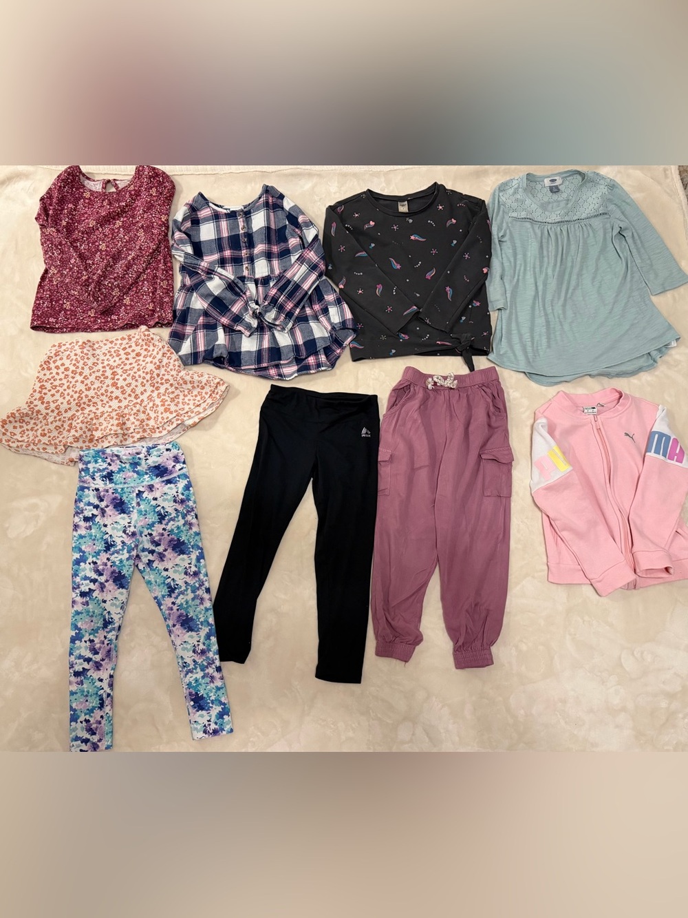 Girls Fall Clothing Bundle | Leggings, Pants & Tops | Size 6-7